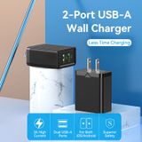  Củ Sạc nhanh 2 Cổng USB Vention FBA Wall Charger (18W/18W) 