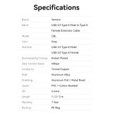  Cáp USB nối dài tốc độ cao Vention Cotton Braided USB 3.0 Type A Male to Female Extension Cable - CBL (USB3.0/ 5Gbps, Aluminum Alloy 