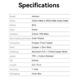  Cáp chuyển âm thanh Vention Cotton Braided 3.5mm Male to 2RCA Male Audio Cable - BCS (AUX 3.5mm sang Jack bông sen ) 