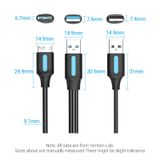  Cáp Data tốc độ cao Vention USB 3.0 A Male to Micro-B Male Cable with USB Power Supply - CQP (Cáp chuyển USB sang Micro-B, 5Gbps, for HDD Box) 