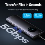  HUB chuyển đa năng Vention 10 in 1 TQW (USB-C to DP/HDMI x 2/USB 3.0 x 2/USB 2.0/RJ45/SD/TF/PD MST Docking Station) 