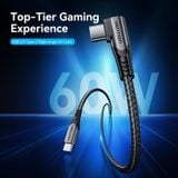  Vention USB 2.0 Type-C Male to Type-C Male Right Angle 3A Cable Aluminum Alloy Type 