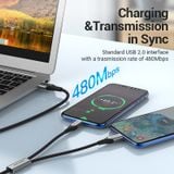  Cáp sạc 2 đầu Type C chuẩn MFI Vention Y-Splitter Cable CQO (USB 2.0 A Male to Dual USB-C Male, 0.5/1M Gray Aluminum Alloy, MFi Certified) 