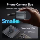  Vention 1-Port USB-C GaN Charger (20W) Gray with USB-C to Lightning Cable (1M) Black EU-Plug 
