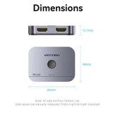  Bộ chuyển cổng HDMI 2 chiều Vention 2-Port Bi-Directional 8K HDMI Switcher - AKP (2in - 1out HDMI Switcher / 1in - 2out HDMI Slitter) 