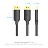  Cáp DisplayPort 2 đầu đực Vention DisplayPort 4K@60Hz/144Hz - HAK (Male to Male, 4K HD Cable) 
