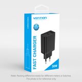  Vention 1-Port USB-C Wall Charger 30W EU-Plug 