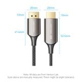  Cáp chuyển DisplayPort sang HDMI Vention Support 8K@60Hz/4K@144Hz/4K@120Hz - HFP (DisplayPort 1.4 Male to HDMI 2.1 Male, 4K/8K/ 3D Support) 