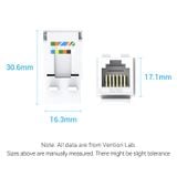  Đầu nối dây cáp điện thoại bàn Vention RJ11 Telephone Toolless Modular Jack White - IRDW0 