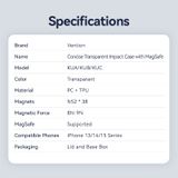  Vention Concise Impact Case for iPhone 13 with MagSafe Transparent 
