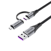  Cáp Sạc Nhanh USB to Type-C+Micro 5A VENTION CQF (480 Mbps, Braided Cable) 