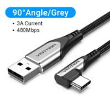  Cáp Sạc Nhanh USB to Type-C VENTION COE (Right Angle Cable, 3A, 480Mbps) 