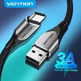  Cáp Sạc Nhanh USB to Type-C VENTION COD/COK (3A, Cotton Braided) 