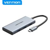  USB-C to HDMI/USB 3.0x3/SD/TF Docking Station Aluminum Alloy Type 0.15M Gray 