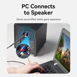 Cotton Braided 3.5mm Male to 2RCA Male Audio Cable Blue Aluminum Alloy Type 