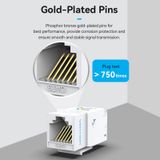  Đầu nối dây cáp điện thoại bàn Vention RJ11 Telephone Toolless Modular Jack White - IRDW0 