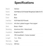  Cáp âm thanh vải dù cao cấp Vention dùng cho Micro - BLA (XLR Male to XLR Female Microphone Cable (Hi-Fi Audio)) 