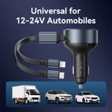  Tẩu Sạc Ô Tô 2-in-1 VENTION FFO 30W (with Built-In C + Lightning Cable) 
