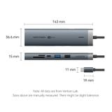  HUB Mở Rộng Kết Nối Đa Năng 9-in-1 VENTION TGV (Type-C to HDMI4K@60Hz/1*USB 3.2 Gen 1 Type-C 5Gbps/1*USB 3.0 5Gbps/1*USB 2.0 480Mbps/RJ45 1Gbps/1*SD&TF/1*TRRS 3.5mm/1*Type-C PD100W) 