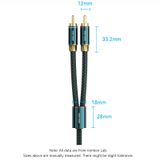  Cáp âm thanh đầu hoa sen  vải dù cao cấp Vention Cotton Braided (2RCA Male to 2RCA Male Audio Cable, Green Copper) 