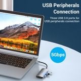  HUB chuyển đa năng Vention 5in1 Type C to HDMI/USB 3.0x3/PD Docking Station - TOD (PD100W, 4K@30Hz, USB3.0 5Gbps high speed) 