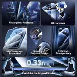  Vention HD Tempered Glass Screen Protector for iPhone 15 with Dust-Free Installation Tool 