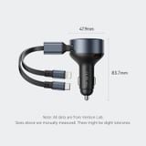  Tẩu Sạc Ô Tô 2-in-1 VENTION FFO 30W (with Built-In C + Lightning Cable) 