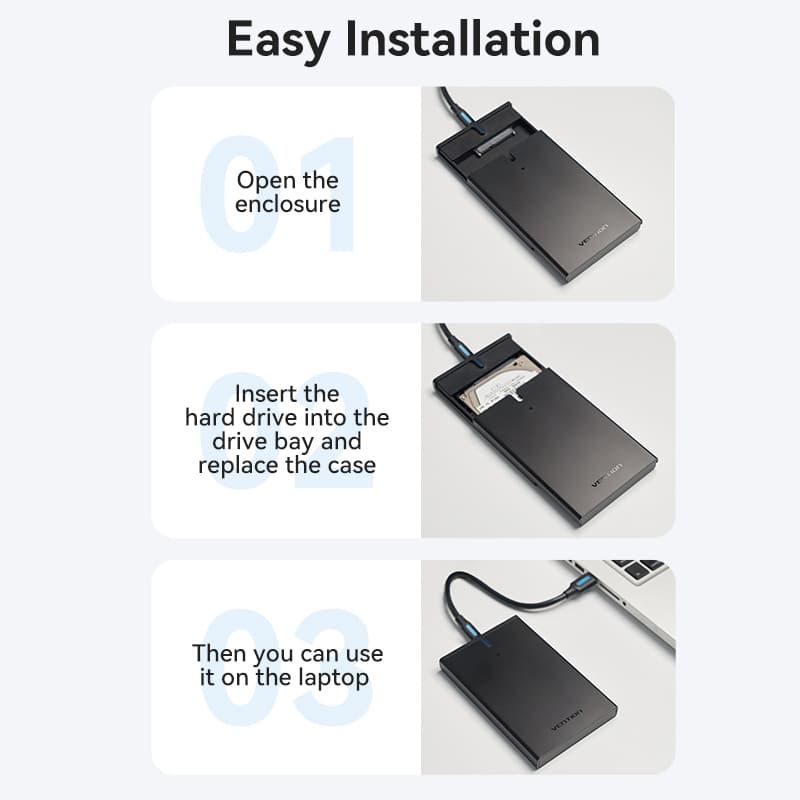 Box ổ cứng tốc độ cao Vention Inch SATA Hard Drive Enclosure