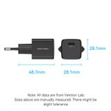  Củ sạc nhanh mini Vention Super-Small 1-Port PD Quick charger 20W (Type C, Smart & Safe, EU/US-Plug) 