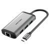  Bộ Hub Mở Rộng Đa Năng 6 in 1 Vention CNCHB Type-C to HDMI/USB3.0*3/RJ45/PD Converter 0.15M 