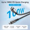  Cáp sạc nhanh C to C 100W Vention Cotton Braided USB 2.0 C Male to C Male 5A Cable 