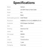  Cáp hình ảnh chất lượng cao Vention HDMI-A Male to Male 4K - ALJ (2 Đầu HDMI đực, 4K@60Hz, 3D Video Support, Double Layer Shield) 