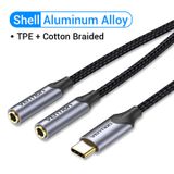  Jack Chuyển Âm Thanh Type C to 2*3.5mm VENTION BGN (Male to Female, OMTP/CTIA) 
