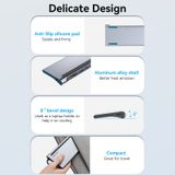  Multi-function USB-C to HDMI/VGA/USB-C Gen 1/USB 3.0x2/USB 2.0/RJ45/SD/TF/TRRS 3.5mm/PD Docking Station 0.25m Gray Metal Type 