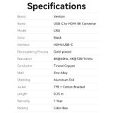  Cáp Chuyển Type-C sang HDMI2.1 VENTION CRD (0.25M, 8K@60Hz, 4K@144Hz/120Hz, 3D Support, Dynamic HDR, HDCP 2.3, 12-Bit Color Depth, eARC, QMS, VRR) 