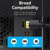  Cáp DisplayPort 2 đầu đực Vention DisplayPort 4K@60Hz/144Hz - HAK (Male to Male, 4K HD Cable) 