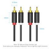  Dây cáp âm thanh chất lượng cao 2-Male to 2-Male RCA VENTION BCMBG (1.5M, RCA Cable) 