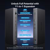  HUB Chuyển Đổi Đa Năng 11-in-1 VENTION TPW (Type-C to RJ45 1Gbps + 1*TF/SD + 1*USB-C Host + 1*Type-C PD100W + 1*USB-C/1*HDMI2 4K@60Hz + USB-A 3.2 Gen2 10Gbps + 2*Type-C 3.2 Gen2 10Gbps + DP or HDMI1 4K@60Hz, DisplayLink, Compatible with Windows/MacOS) 