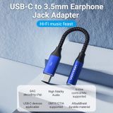  Cotton Braided USB-C Male to 3.5mm Female Audio Cable(DAC) 0.1M Blue Aluminum Alloy Type 