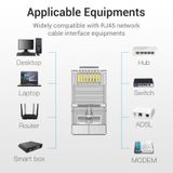  Đầu nối mạng chống nhiểu - tốc độ cao Vention Cat.6 FTP RJ45 Modular Plug Transparent - IDC 