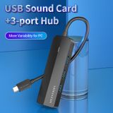  HUB chuyển đa năng Vention USB-C to USB 3.0*3/Micro-B HUB With External Stereo Sound Adapter - TGQ (tích hợp chuyển Type C to Audio AUX 3.5mm for Headphones and Microphones) 
