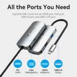  Hub chuyển đa năng Vention 4-in-1 Type C Docking Station (USB-C to HDMI/VGA/USB 3.0/PD, 4K@60Hz Support, PD100W ) 