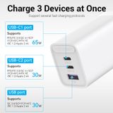 3-port USB(C+C+A) GaN Charger(65W/30W/30W) JP/US-Plug 