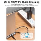  Multi-function USB-C to HDMI/VGA/USB-C Gen 1/USB 3.0x2/USB 2.0/RJ45/SD/TF/TRRS 3.5mm/PD Docking Station 0.25m Gray Metal Type 