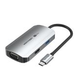  Hub chuyển đa năng Vention 4-in-1 Type C Docking Station (USB-C to HDMI/VGA/USB 3.0/PD, 4K@60Hz Support, PD100W ) 