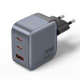  Vention 3-Port USB (C+C+A) GaN Charger (70W/70W/22.5W) EU-Plug 