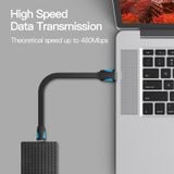  Cáp Sạc Nhanh USB to Mini-USB VENTION VAS-A14 (480Mbps, Flat Cable) 