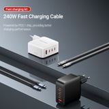  Củ sạc nhanh đa năng 4-Port Vention GaN Charging Kit 140W - FEIBO (TypeCx3 + USB A, PD3.1EU/US/UK-Plug) 