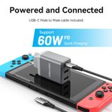  Vention 3-Port USB (C+A)+HDMI GaN Switch Dock (60W/5W/4K@60Hz) EU-Plug 