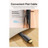  Cáp HDMI 8K dẹp vải dù siêu bền Vention Flat Nylon Braided HDMI-A Male to Male 8K HD Cable 2M - ALK (8K@60hz/ 4K@120Hz/144Hz, 48Gbps Bandwidth, HDR) 